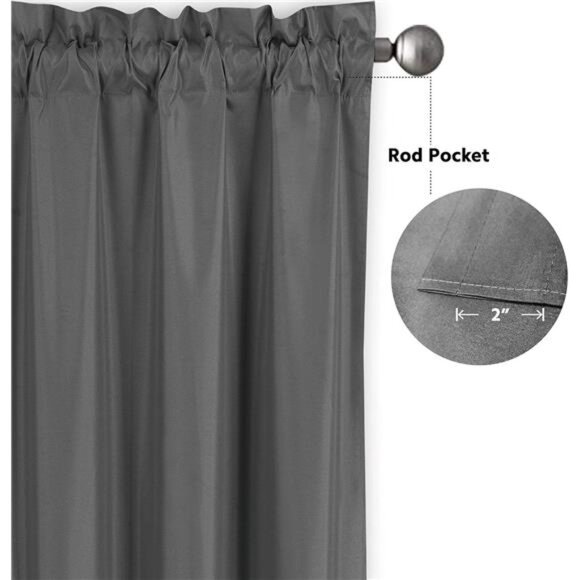 3Piece Solid Color 100% Blackout Kitchen Window Curtain Set with Tiers & Valance - Picture 4 of 5